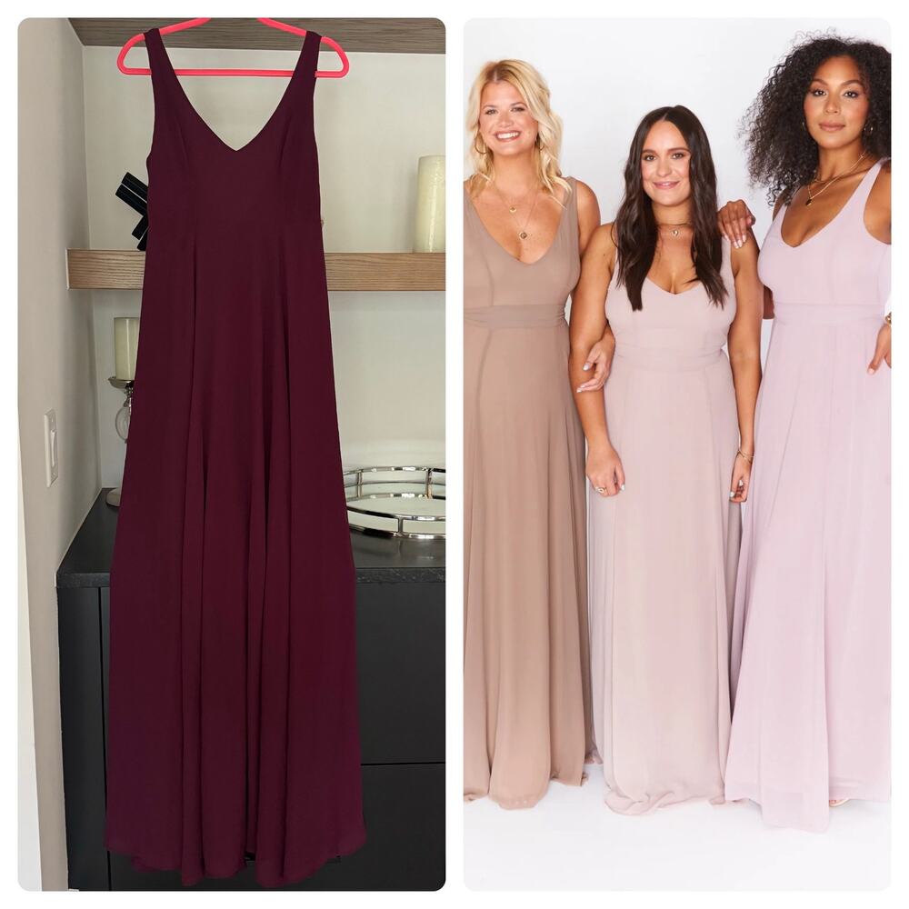 Show Me Your Mumu Jenn Maxi Dress in Merlot Chiffon